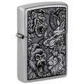 Zippo Jungle Design Street Chrome Pocket Lighter 48567